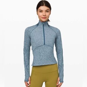 Lululemon Always Alert 1/2 Zip
Heathered Petrol Blue
Size 8